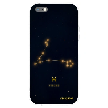 Picasee Apple iPhone 5/5S/SE Hülle - Transparentes Silikon - PISCES