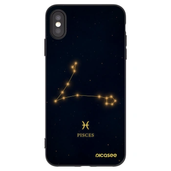 Picasee Apple iPhone XS Max Hülle - Schwarzes Silikon - PISCES