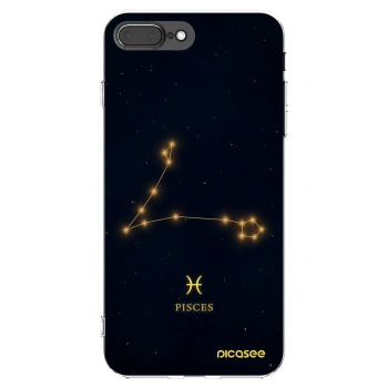 Picasee Apple iPhone 8 Plus Hülle - Transparentes Silikon - PISCES