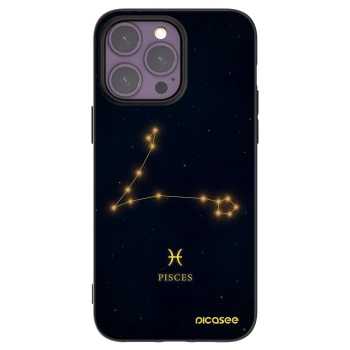 Picasee Apple iPhone 14 Pro Max Hülle - Schwarzes Silikon - PISCES