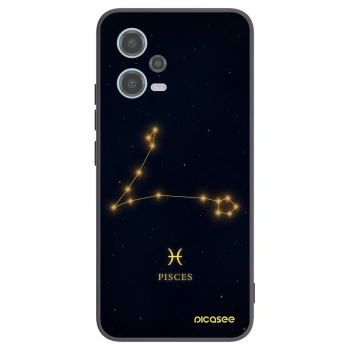 Picasee Xiaomi Redmi Note 12 5G Hülle - Schwarzes Silikon - PISCES