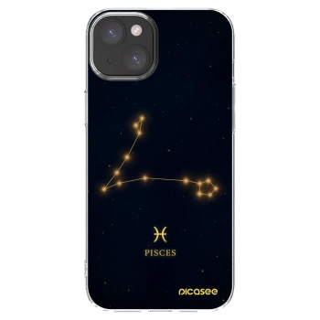 Picasee Apple iPhone 15 Plus Hülle - Transparentes Silikon - PISCES