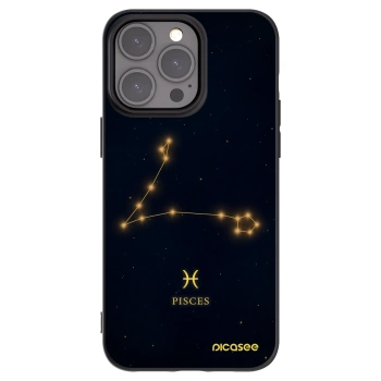 Picasee Apple iPhone 15 Pro Max Hülle - Schwarzes Silikon - PISCES
