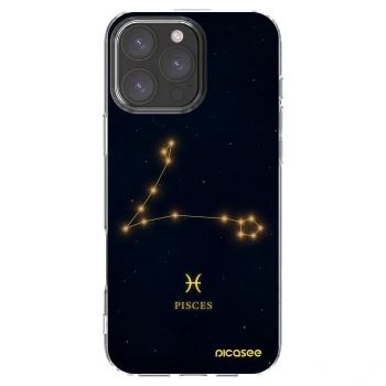 Picasee Apple iPhone 16 Pro Max Hülle - Transparentes Silikon - PISCES