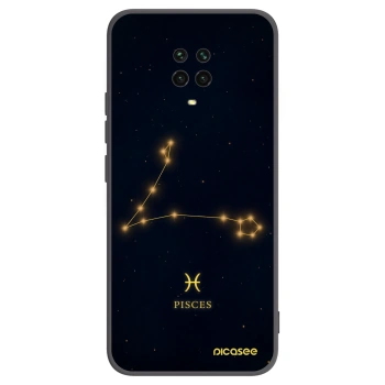 Picasee Xiaomi Redmi Note 9S Hülle - Schwarzes Silikon - PISCES