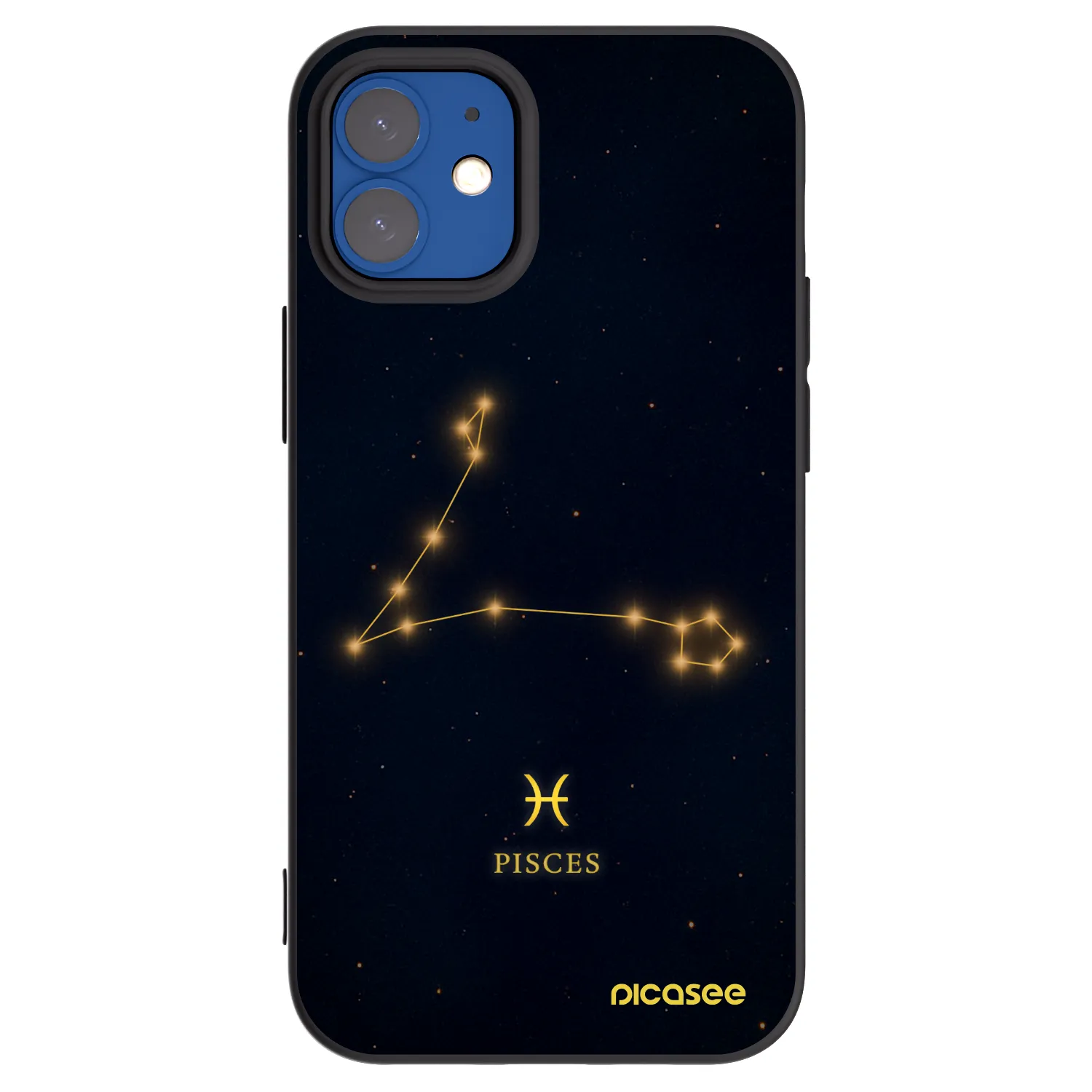 Picasee Apple iPhone 12 mini Hülle - Schwarzes Silikon - PISCES