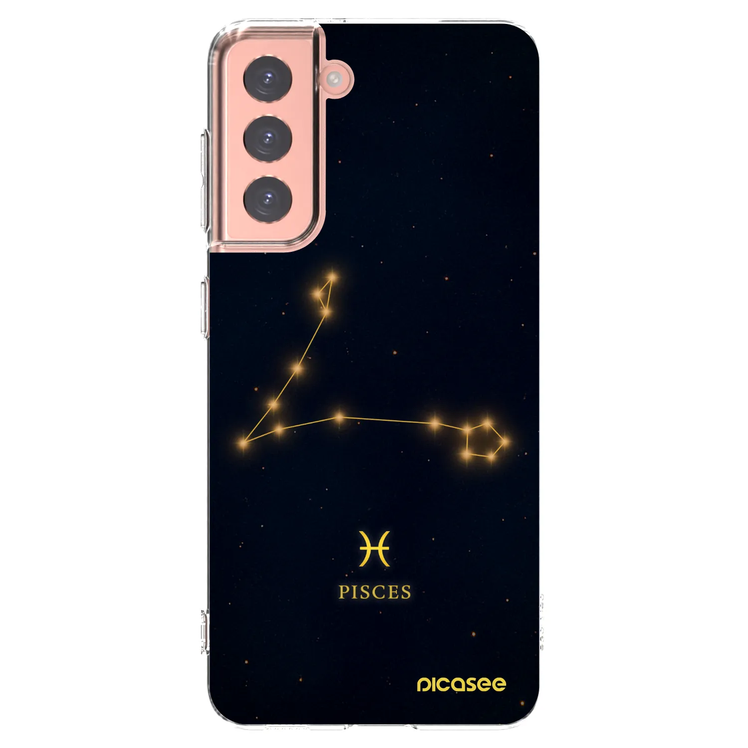 Picasee Samsung Galaxy S21 5G G991B Hülle - Transparentes Silikon - PISCES