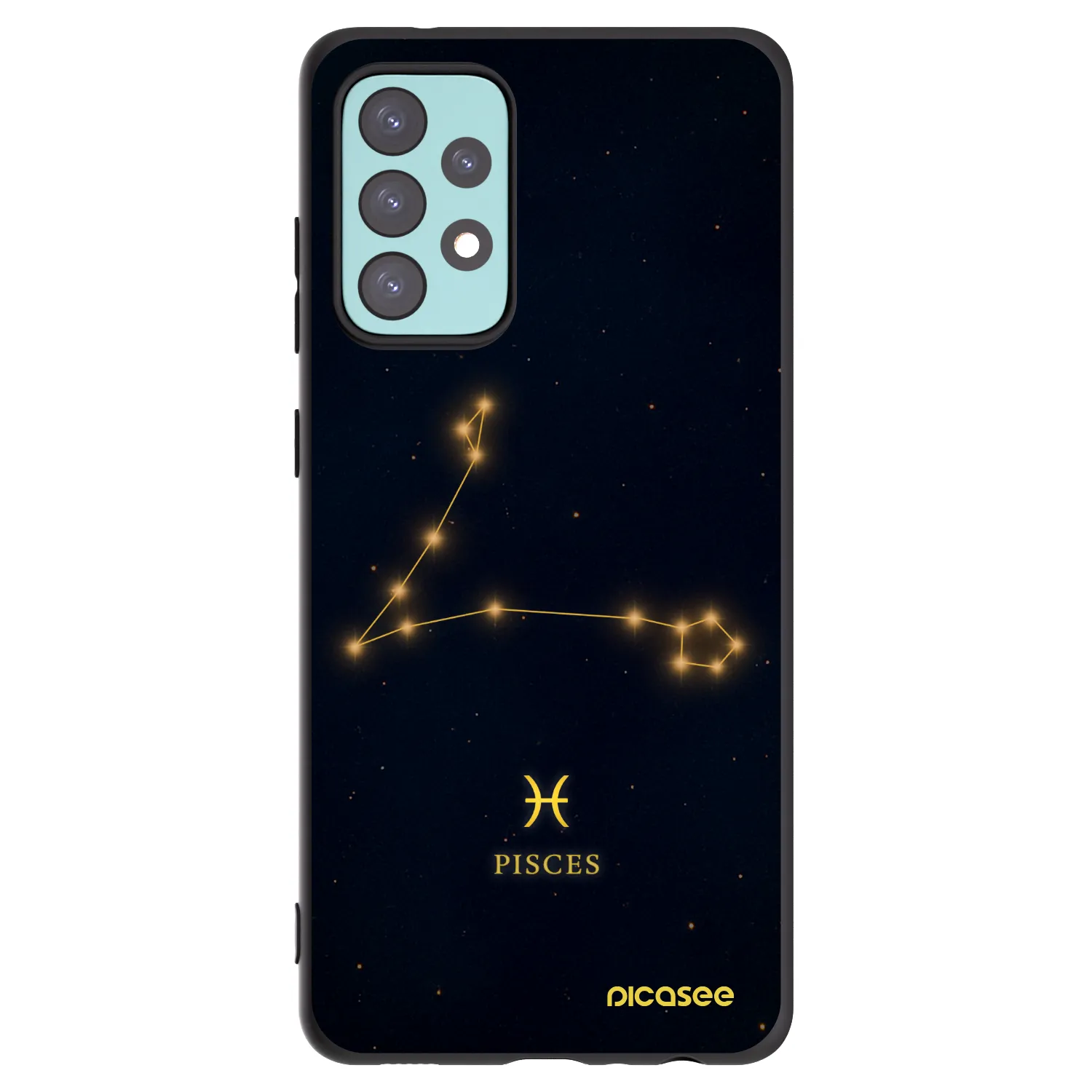 Picasee Samsung Galaxy A72 A725F Hülle - Schwarzes Silikon - PISCES