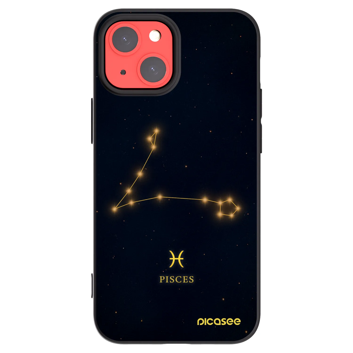 Picasee Apple iPhone 13 mini Hülle - Schwarzes Silikon - PISCES