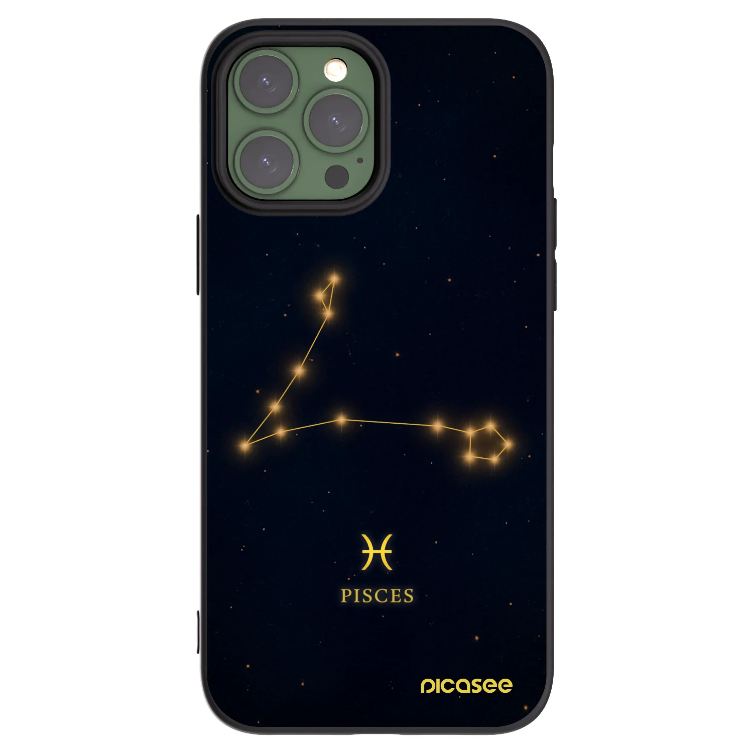 Picasee Apple iPhone 13 Pro Max Hülle - Schwarzes Silikon - PISCES