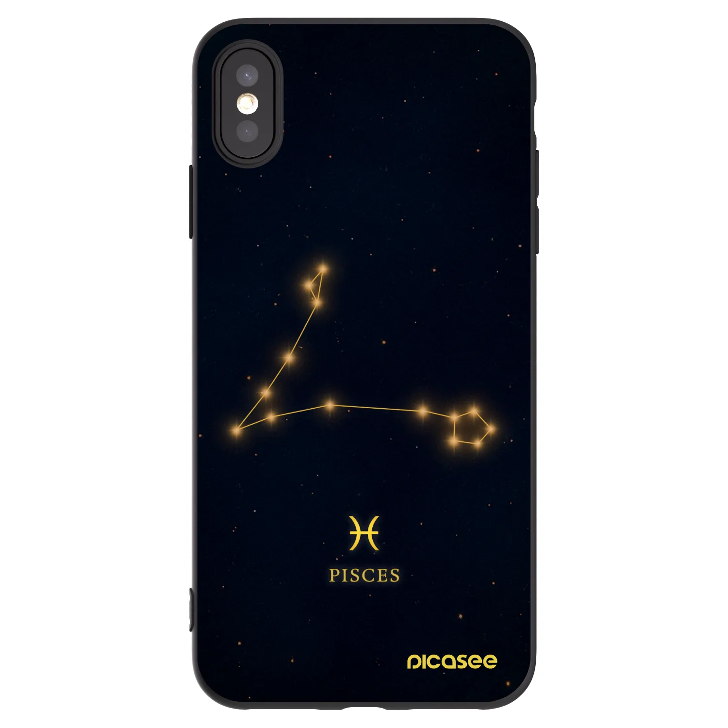 Picasee Apple iPhone XS Max Hülle - Schwarzes Silikon - PISCES