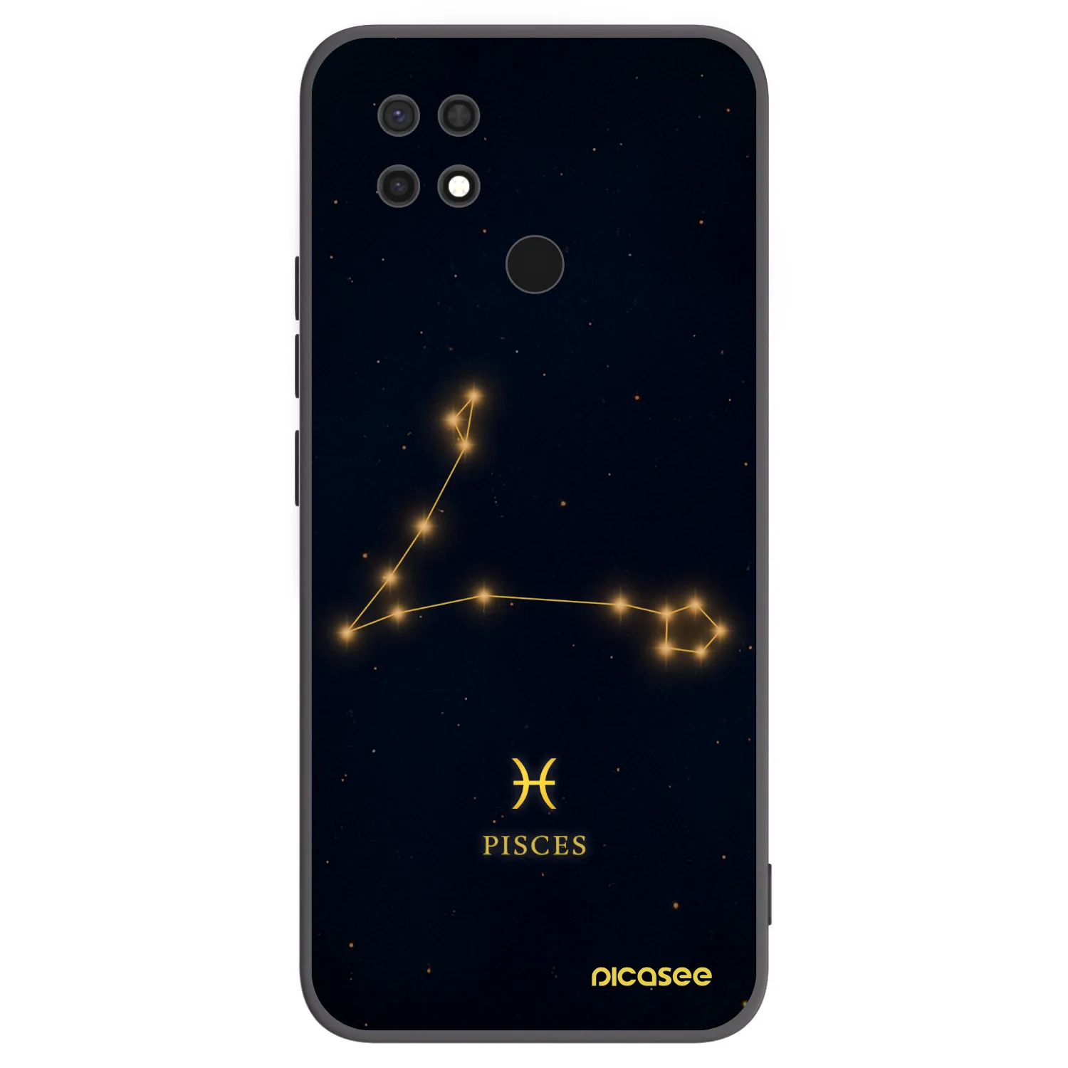 Picasee Xiaomi Redmi 10C Hülle - Schwarzes Silikon - PISCES
