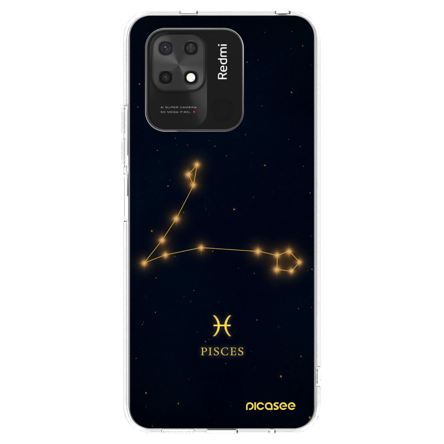 Picasee Xiaomi Redmi 10C Hülle - Transparentes Silikon - PISCES
