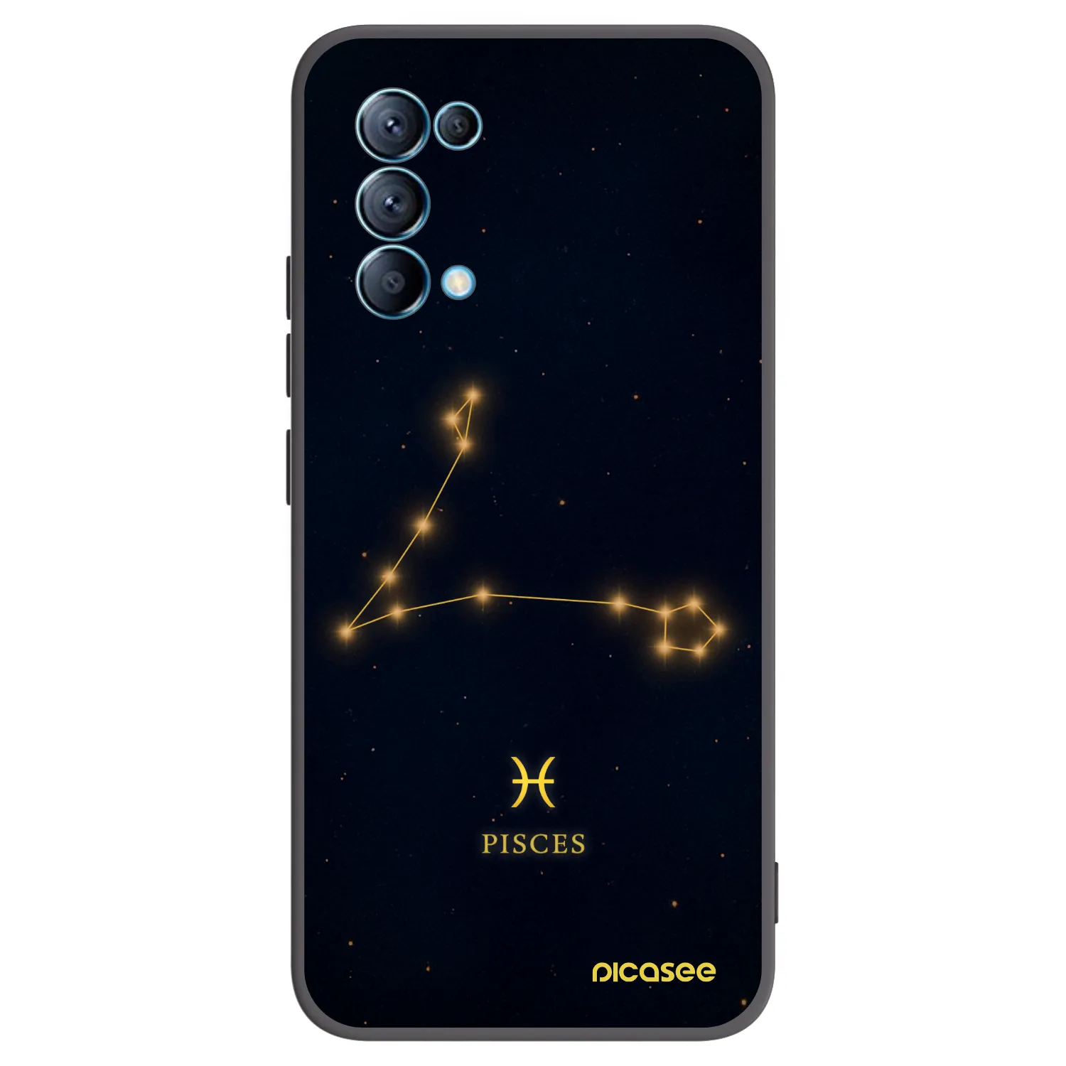Picasee OPPO A16s Hülle - Schwarzes Silikon - PISCES