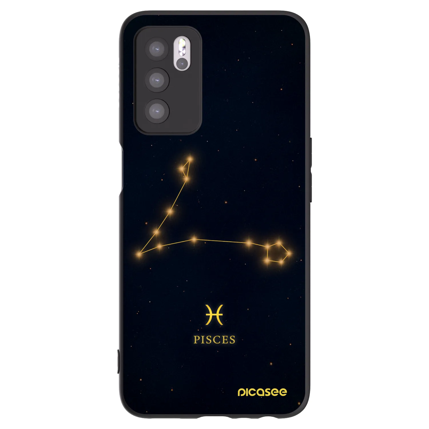 Picasee OPPO A16s Hülle - Schwarzes Silikon - PISCES