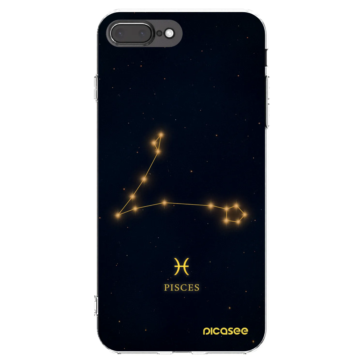 Picasee Apple iPhone 8 Plus Hülle - Transparentes Silikon - PISCES