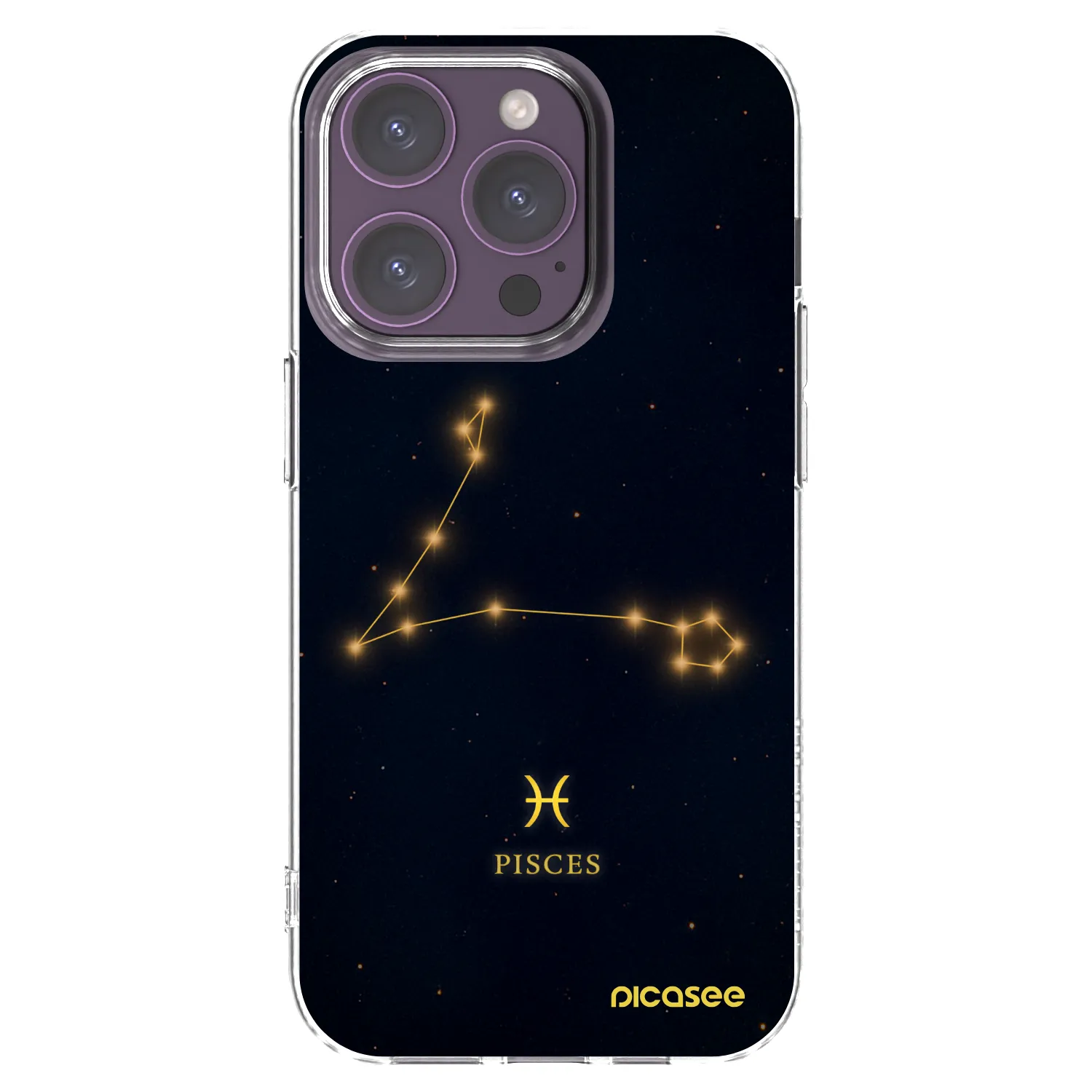 Picasee Apple iPhone 14 Pro Hülle - Transparentes Silikon - PISCES