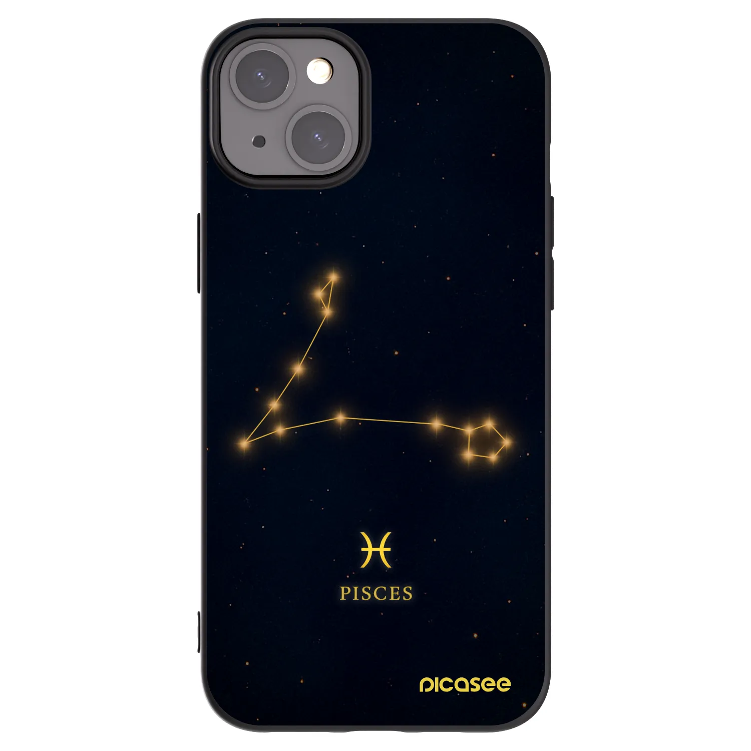 Picasee Apple iPhone 15 Plus Hülle - Schwarzes Silikon - PISCES
