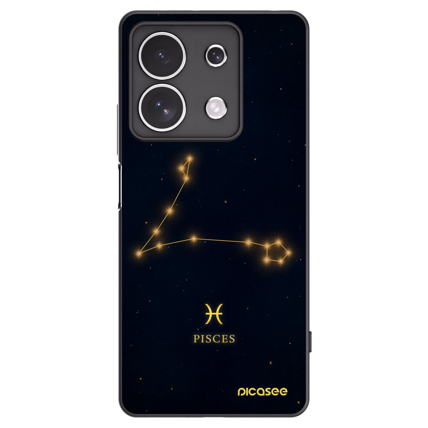 Picasee Xiaomi Redmi Note 13 4G Hülle - Schwarzes Silikon - PISCES