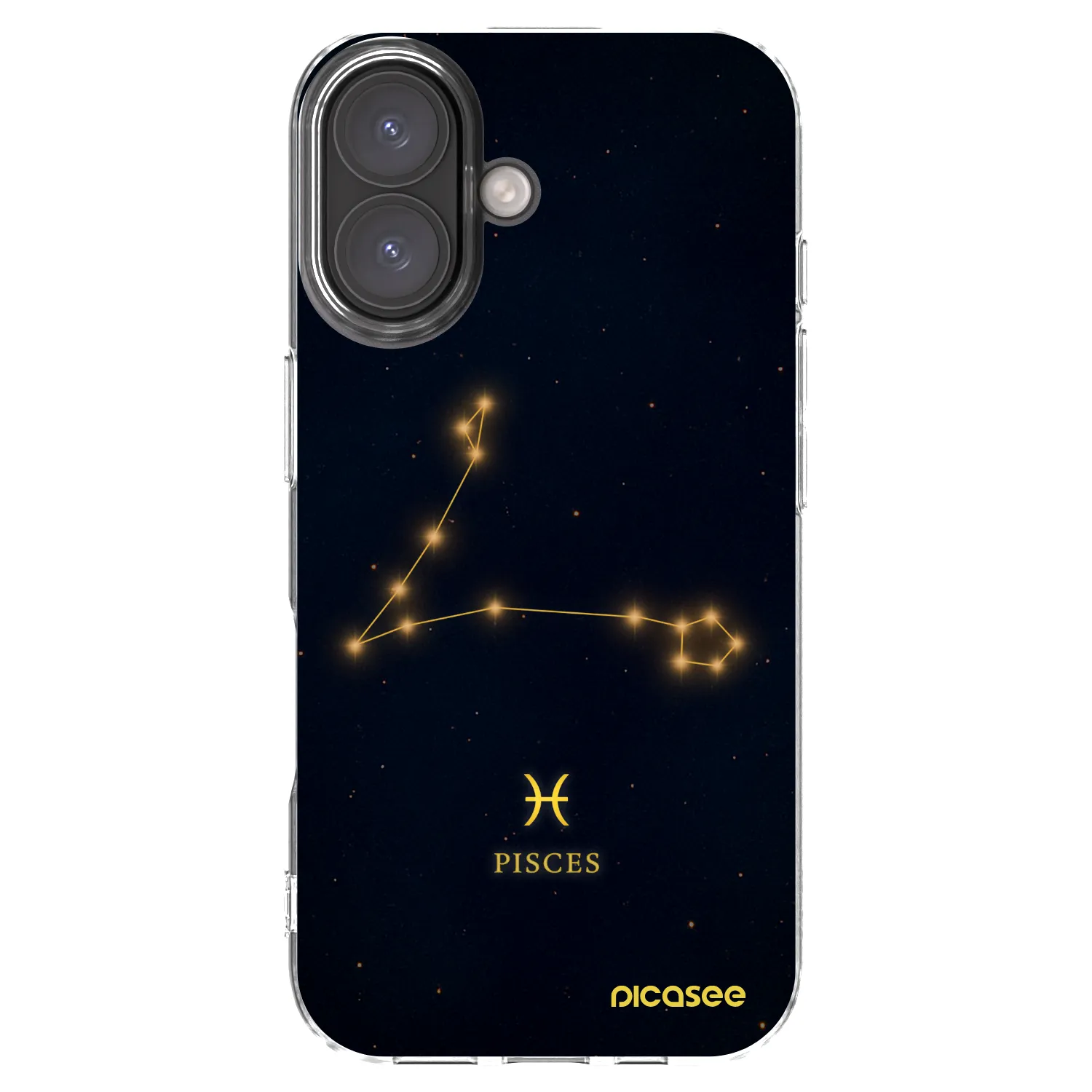 Picasee Apple iPhone 16 Hülle - Transparentes Silikon - PISCES