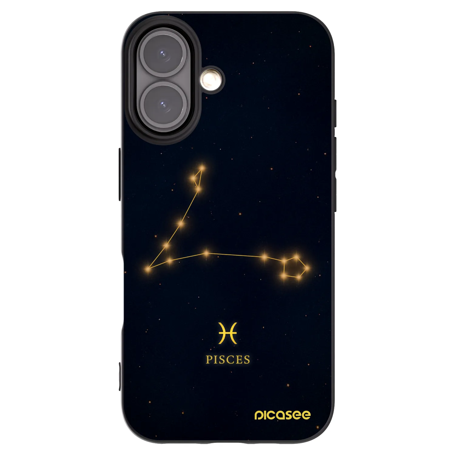 Picasee Apple iPhone 16 Hülle - Schwarzes Silikon - PISCES