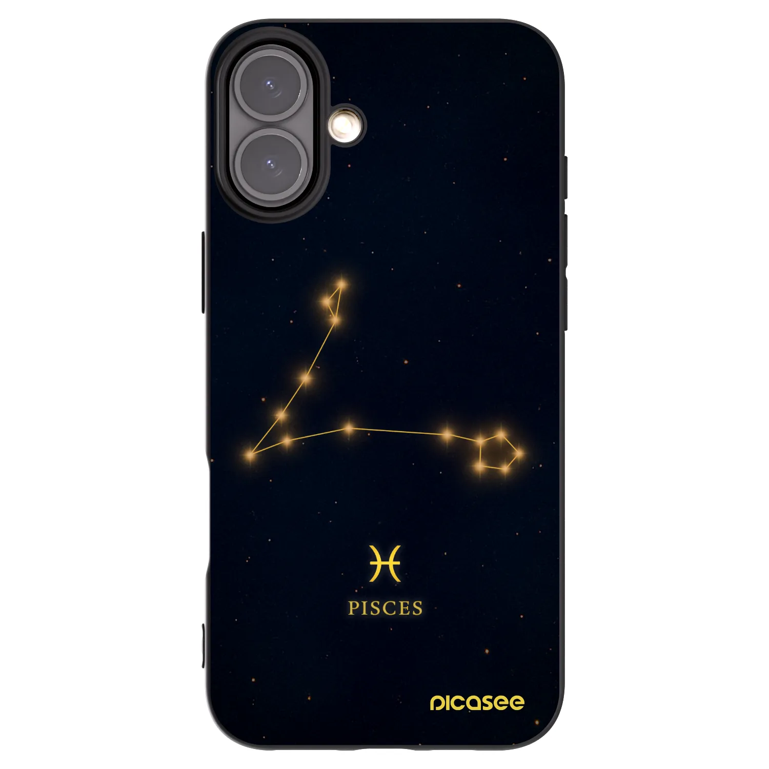 Picasee Apple iPhone 16 Plus Hülle - Schwarzes Silikon - PISCES