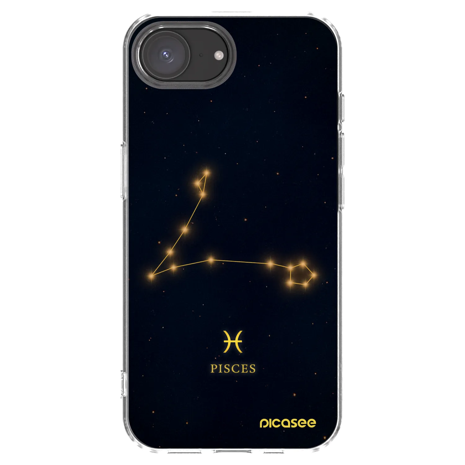 Picasee Apple iPhone 16e Hülle - Transparentes Silikon - PISCES