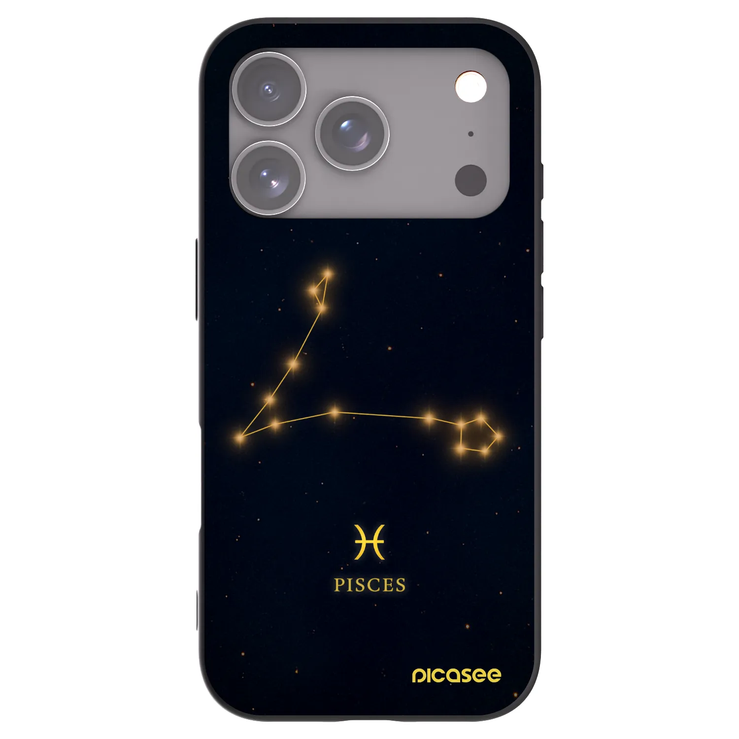 Picasee Apple iPhone 17 Pro Hülle - Schwarzes Silikon - PISCES