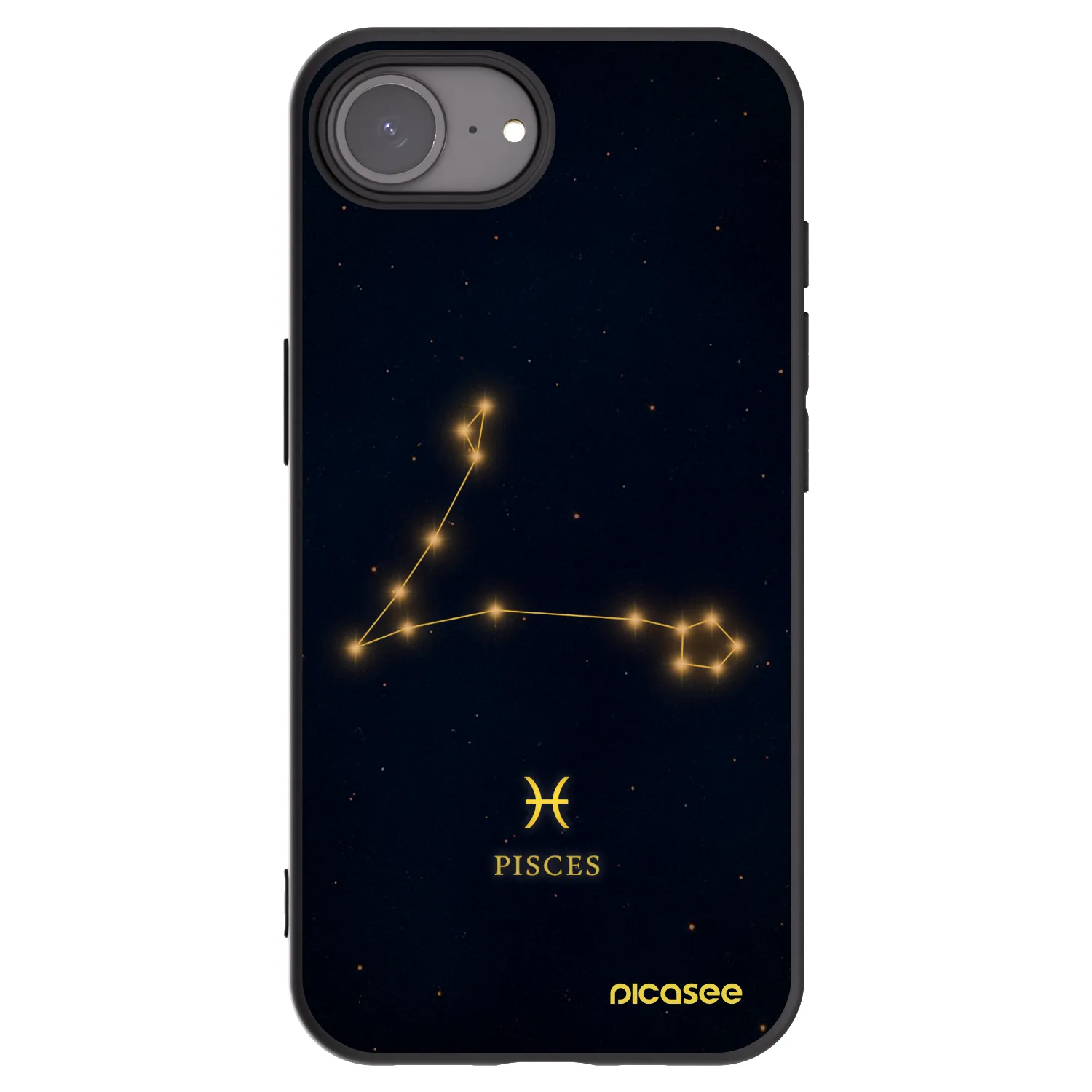Picasee Apple iPhone 17e Hülle - Schwarzes Silikon - PISCES