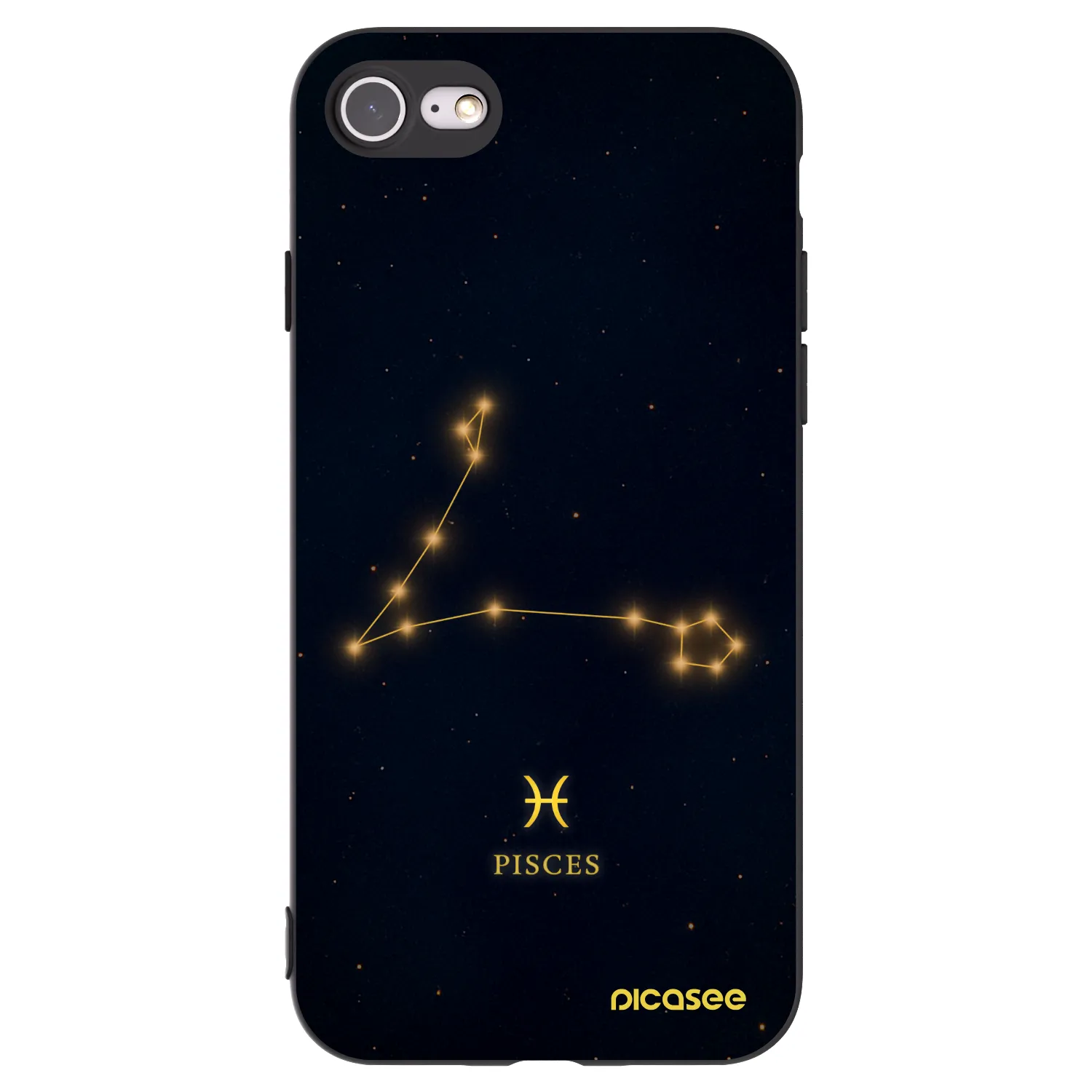 Picasee Apple iPhone SE 2020 Hülle - Schwarzes Silikon - PISCES