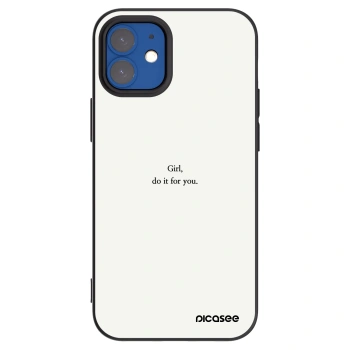 Picasee Apple iPhone 12 mini Hülle - Schwarzes Silikon - Girl, do it for you