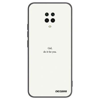 Picasee Xiaomi Redmi Note 9S Hülle - Schwarzes Silikon - Girl, do it for you