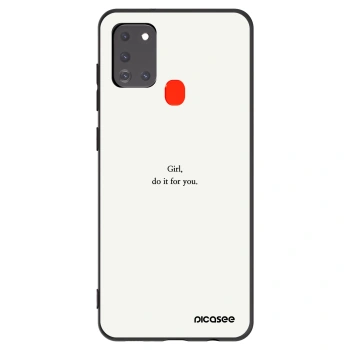 Picasee Samsung Galaxy A21s Hülle - Schwarzes Silikon - Girl, do it for you