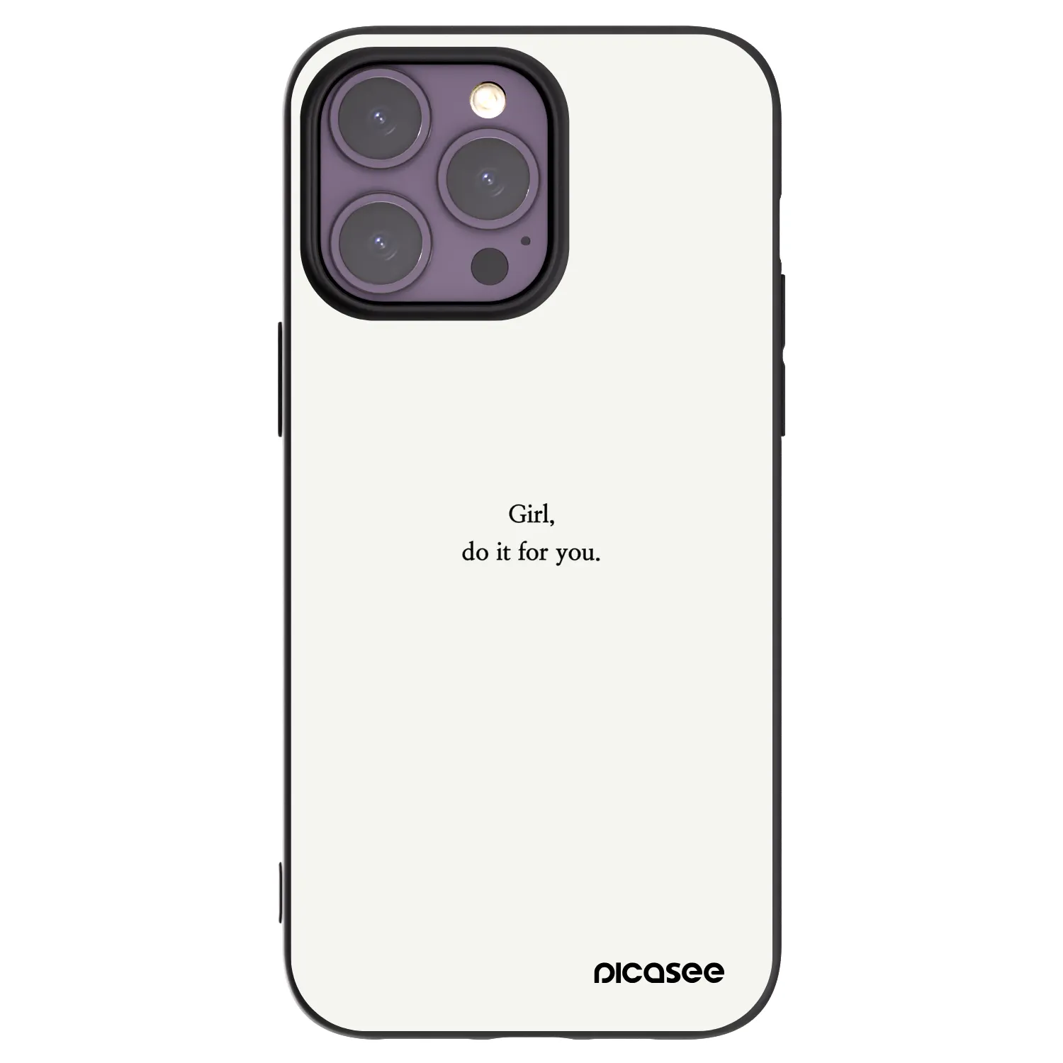 Picasee Apple iPhone 14 Pro Max Hülle - Schwarzes Silikon - Girl, do it for you