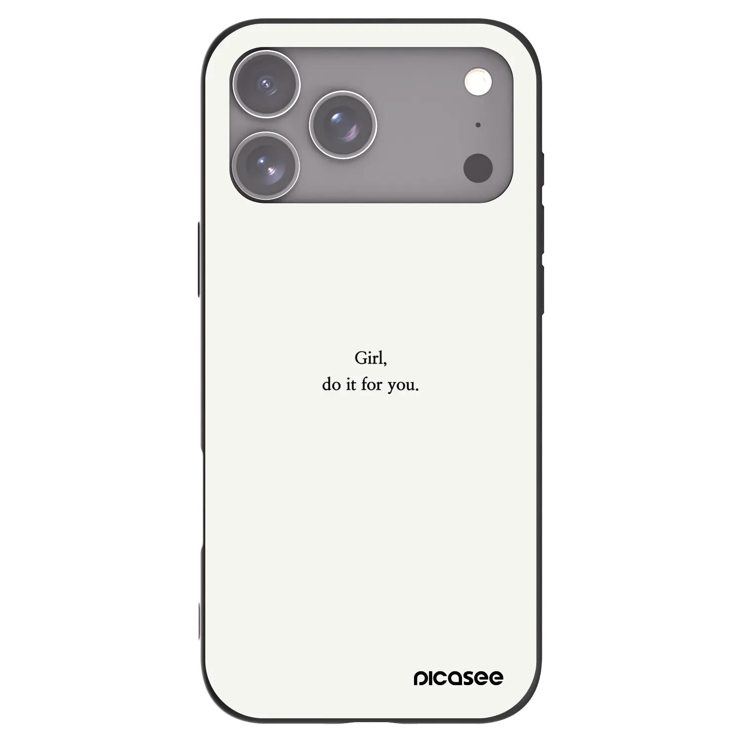 Picasee Apple iPhone 17 Pro Max Hülle - Schwarzes Silikon - Girl, do it for you
