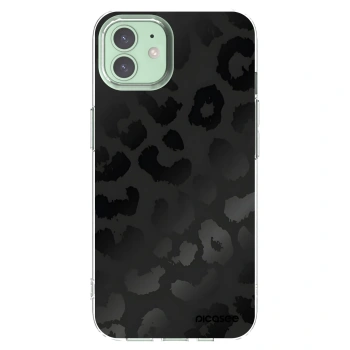 Picasee Apple iPhone 12 Hülle - Transparentes Silikon - Midnight Leopard