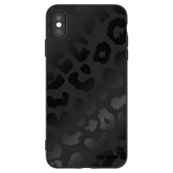 Picasee Apple iPhone XS Max Hülle - Schwarzes Silikon - Midnight Leopard