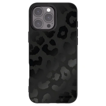 Picasee Apple iPhone 16 Pro Max Hülle - Schwarzes Silikon - Midnight Leopard