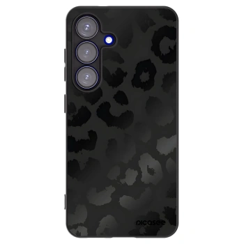 Picasee Samsung Galaxy S25 5G Hülle - Schwarzes Silikon - Midnight Leopard
