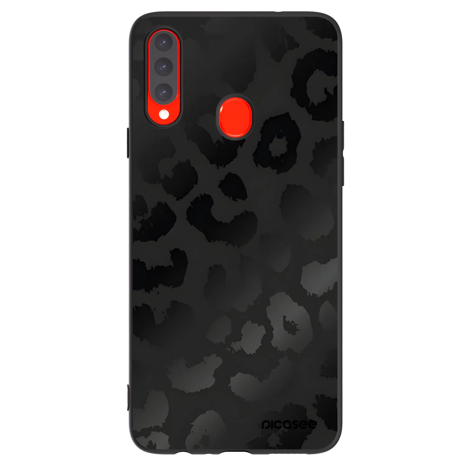 Picasee Samsung Galaxy A20s Hülle - Schwarzes Silikon - Midnight Leopard