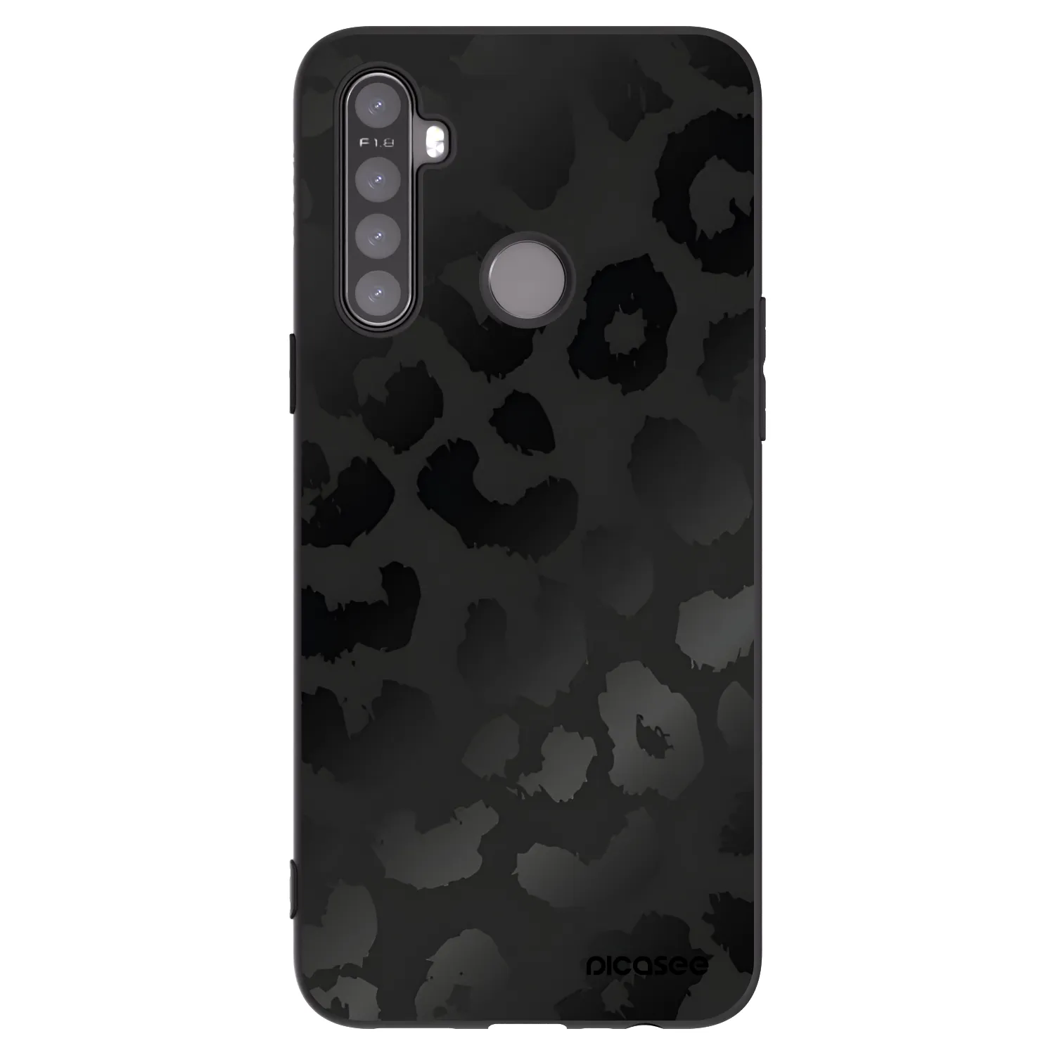 Picasee Realme 5 Hülle - Schwarzes Silikon - Midnight Leopard
