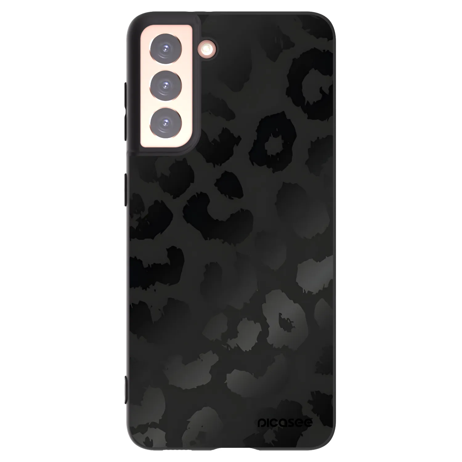 Picasee Samsung Galaxy S21 5G G991B Hülle - Schwarzes Silikon - Midnight Leopard