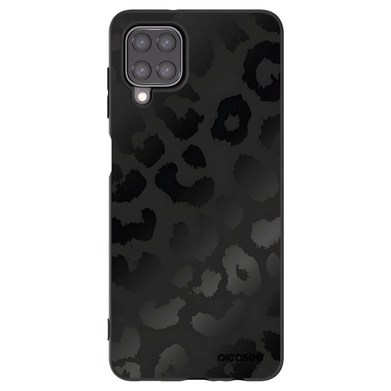 Picasee Samsung Galaxy A12 A125F Hülle - Schwarzes Silikon - Midnight Leopard