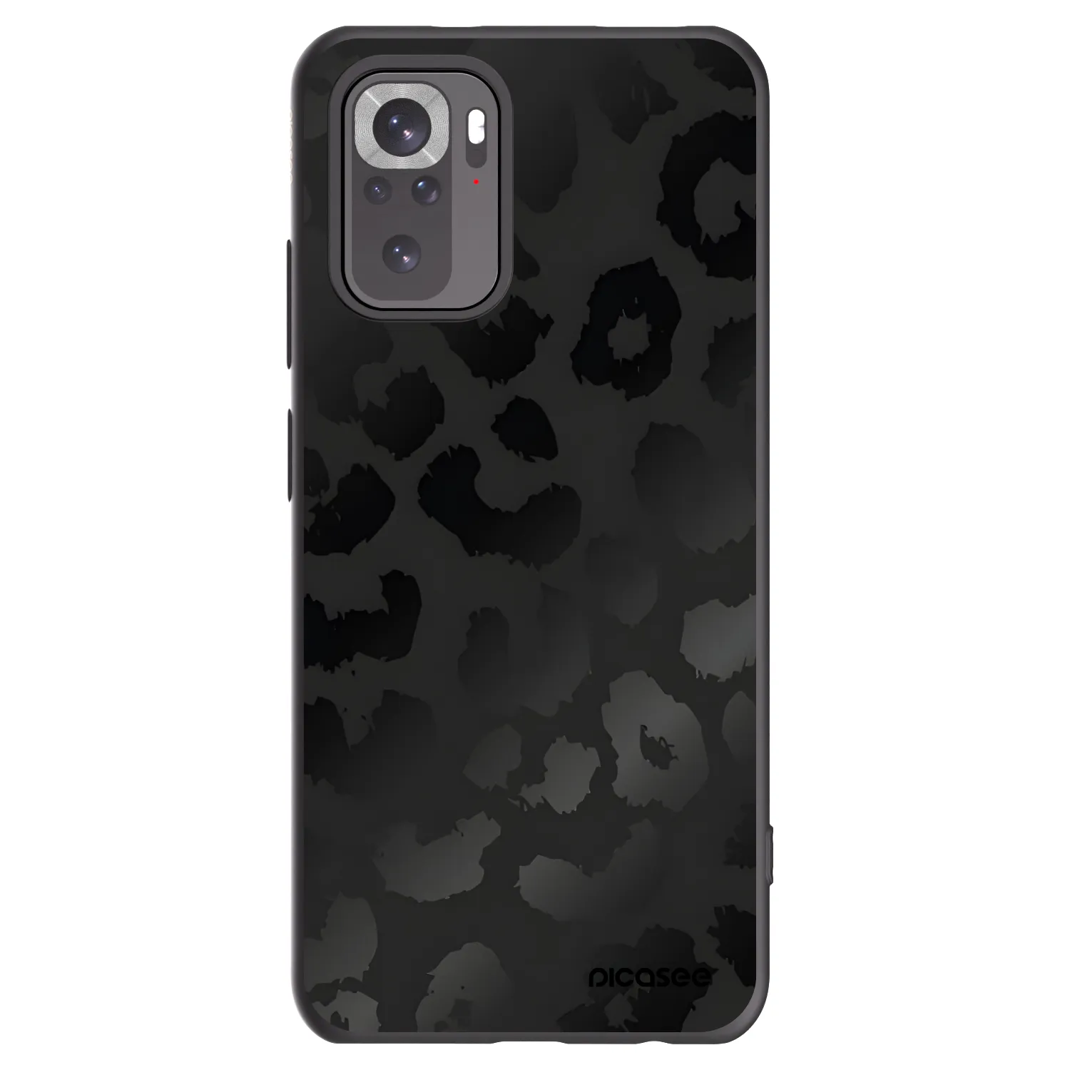 Picasee Xiaomi Redmi Note 10 Hülle - Schwarzes Silikon - Midnight Leopard