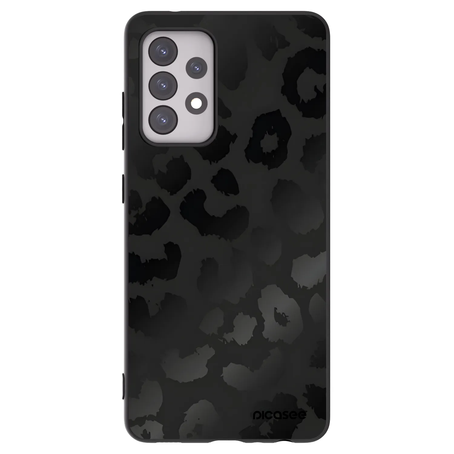 Picasee Samsung Galaxy A52 5G A525F Hülle - Schwarzes Silikon - Midnight Leopard