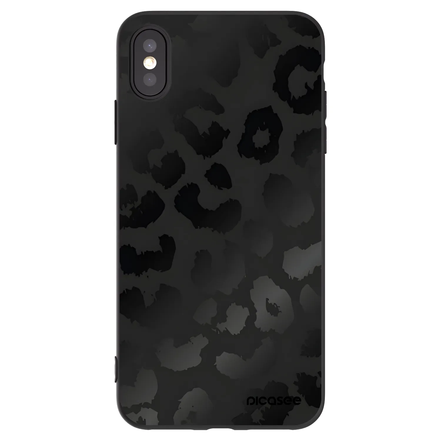 Picasee Apple iPhone XS Max Hülle - Schwarzes Silikon - Midnight Leopard