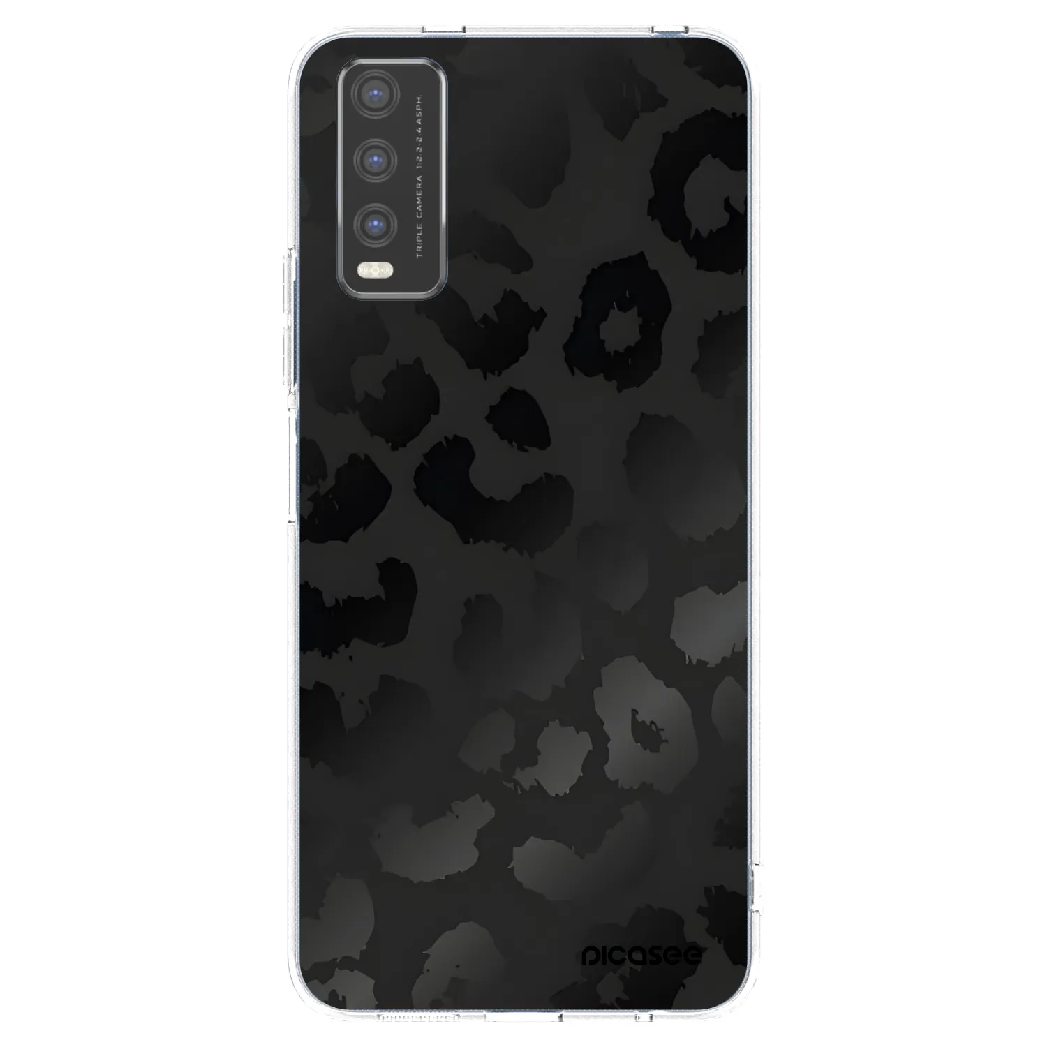 Picasee Vivo Y20s Hülle - Transparentes Silikon - Midnight Leopard