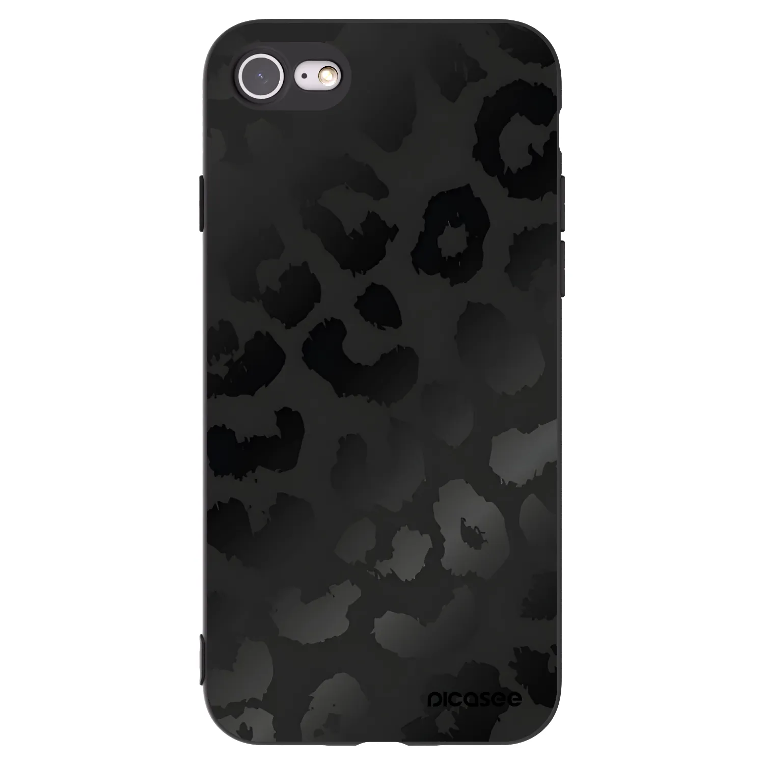Picasee Apple iPhone SE 2022 Hülle - Schwarzes Silikon - Midnight Leopard