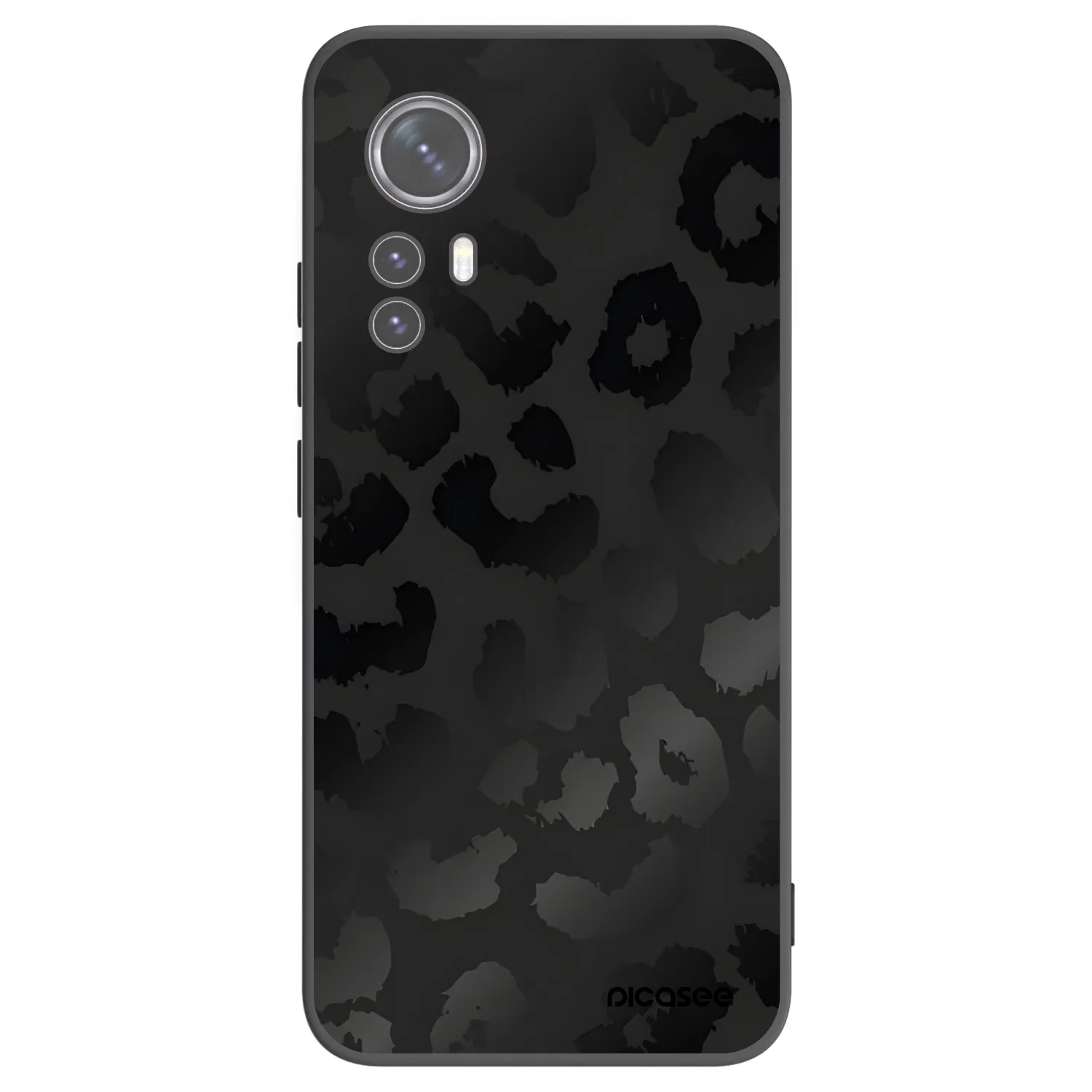 Picasee Xiaomi 12 Hülle - Schwarzes Silikon - Midnight Leopard