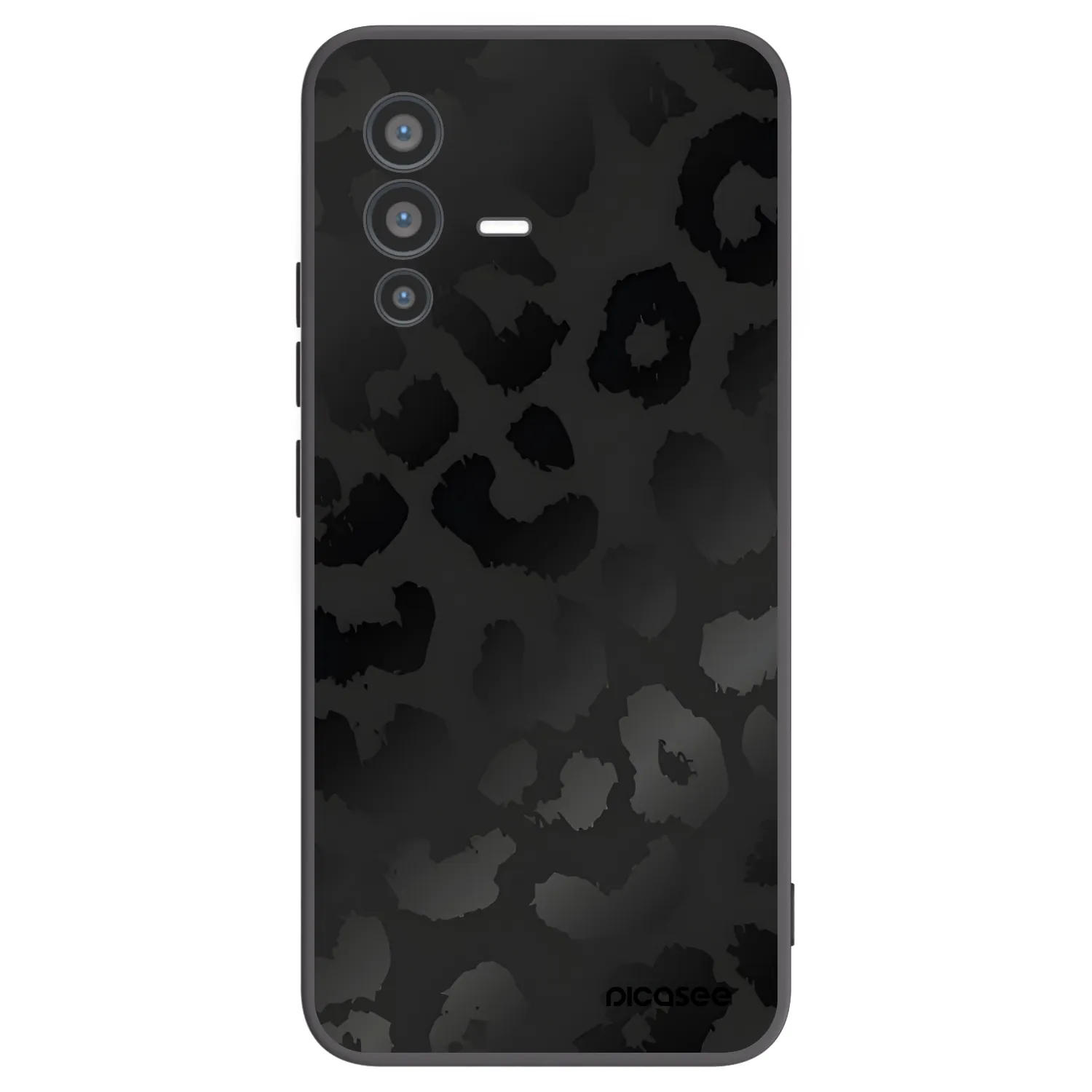 Picasee Vivo V23 5G Hülle - Schwarzes Silikon - Midnight Leopard